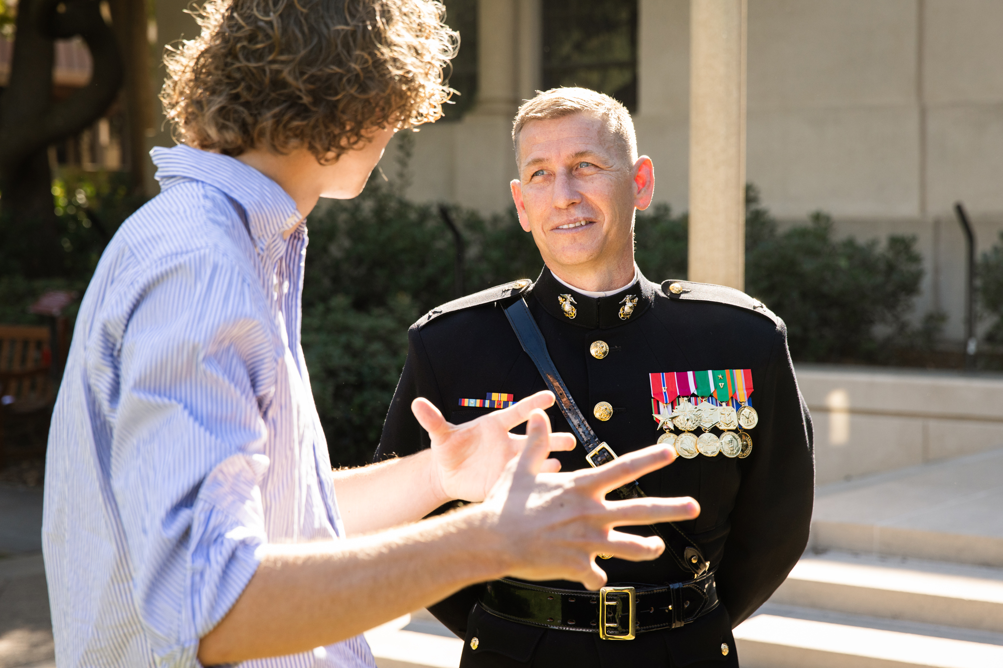 Col. Jerome C. Greco is seen outside Hoover Tower on November 8, 2024. (Patrick Beaudouin)