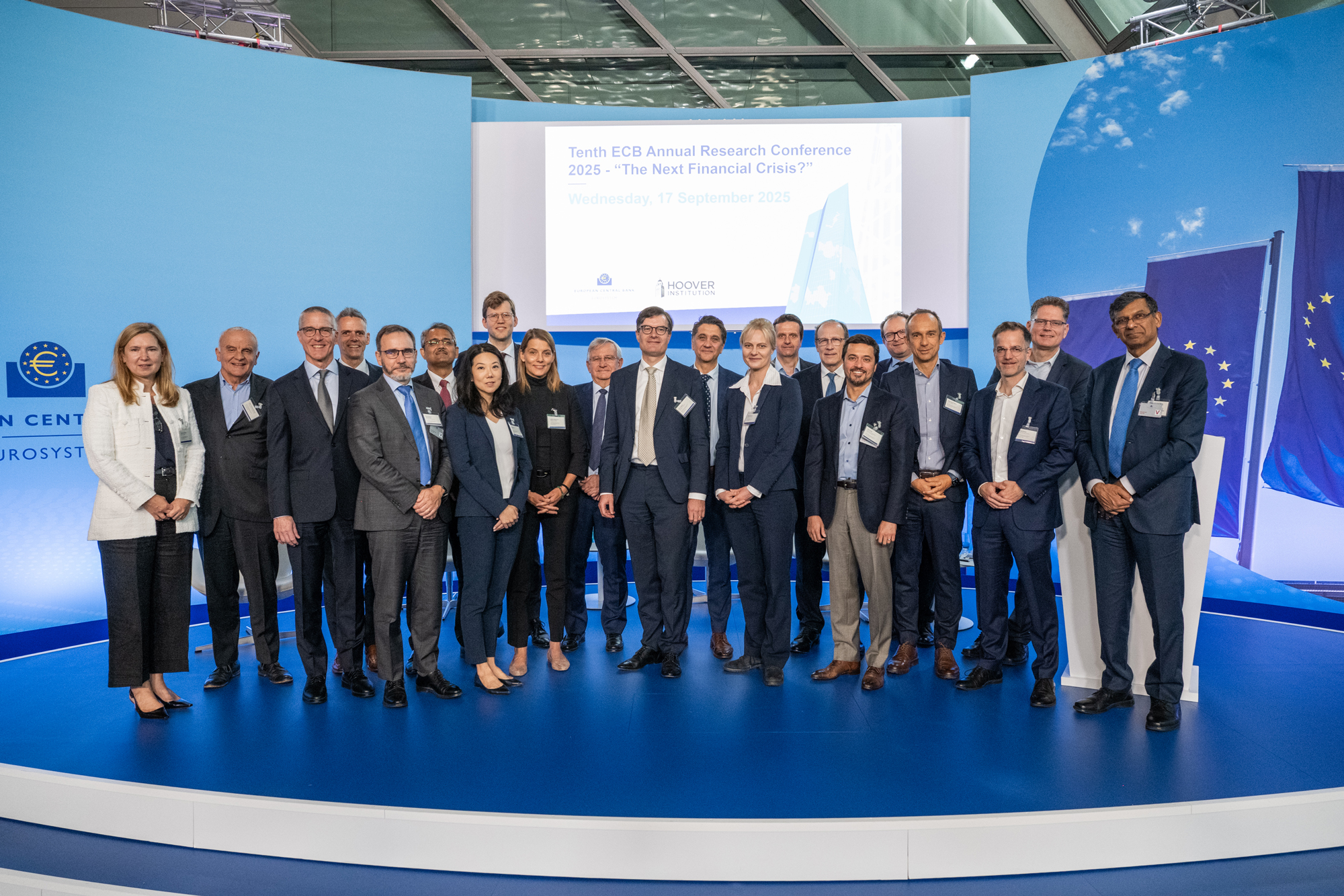 Scholars from across the United States and European Union participated in the Tenth Annual ECB Research Conference on “The Next Financial Crisis?,” organized jointly with the Hoover Institution. Photo credit: Andrej Hanzekovic/ECB