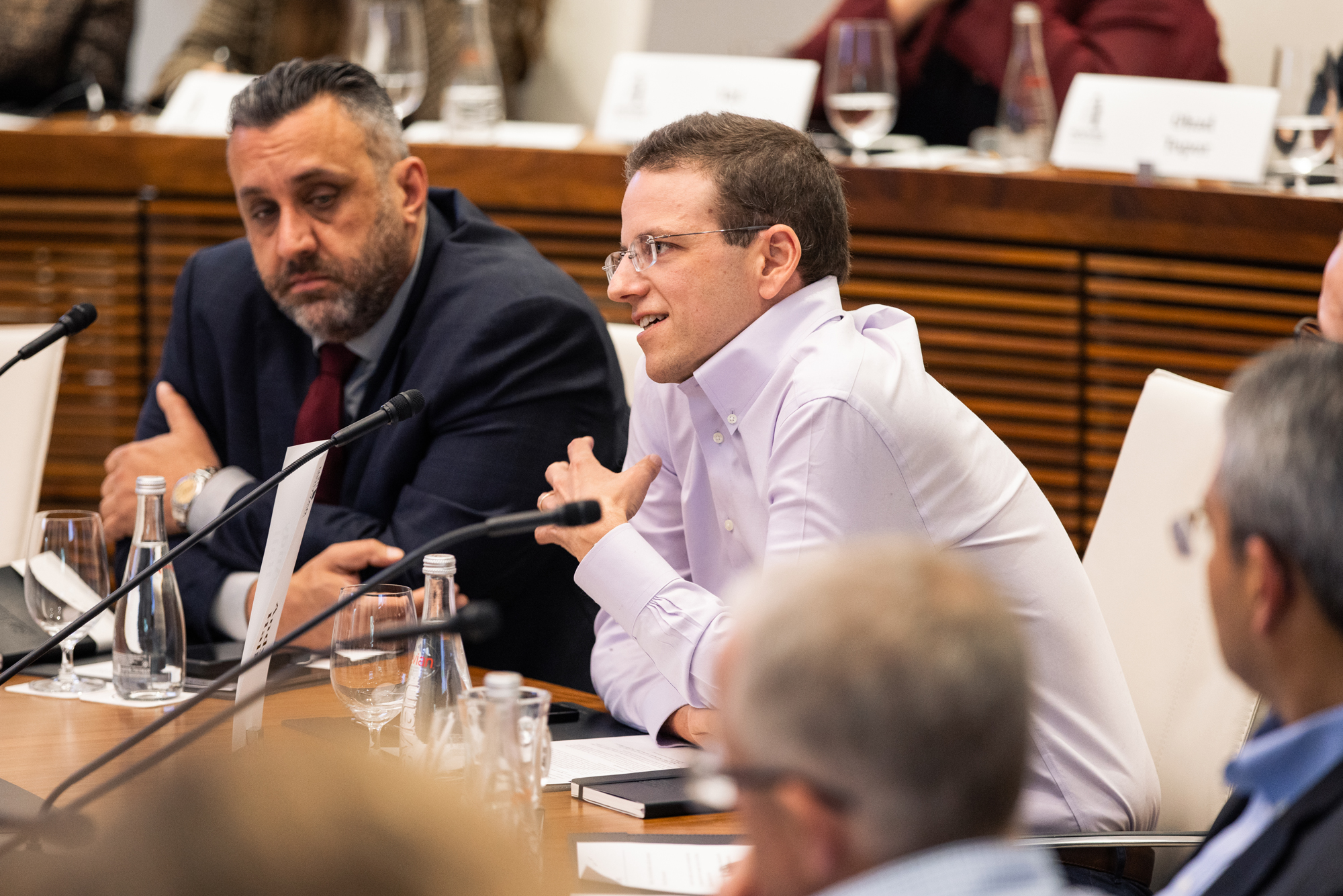 Hoover Senior Fellow and Stanford GSB Professor of Political Economy Andrew B. Hall presents research on blockchain governance. (Patrick Beaudouin)