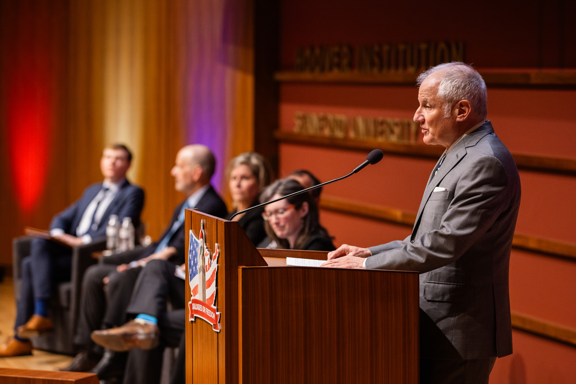 Hoover Senior Fellow Stephen Kotkin speaks at Ideas That Made U.S.: Dialogues on Freedom in Hauck Auditorium on February 11, 2026. (Patrick Beaudouin)