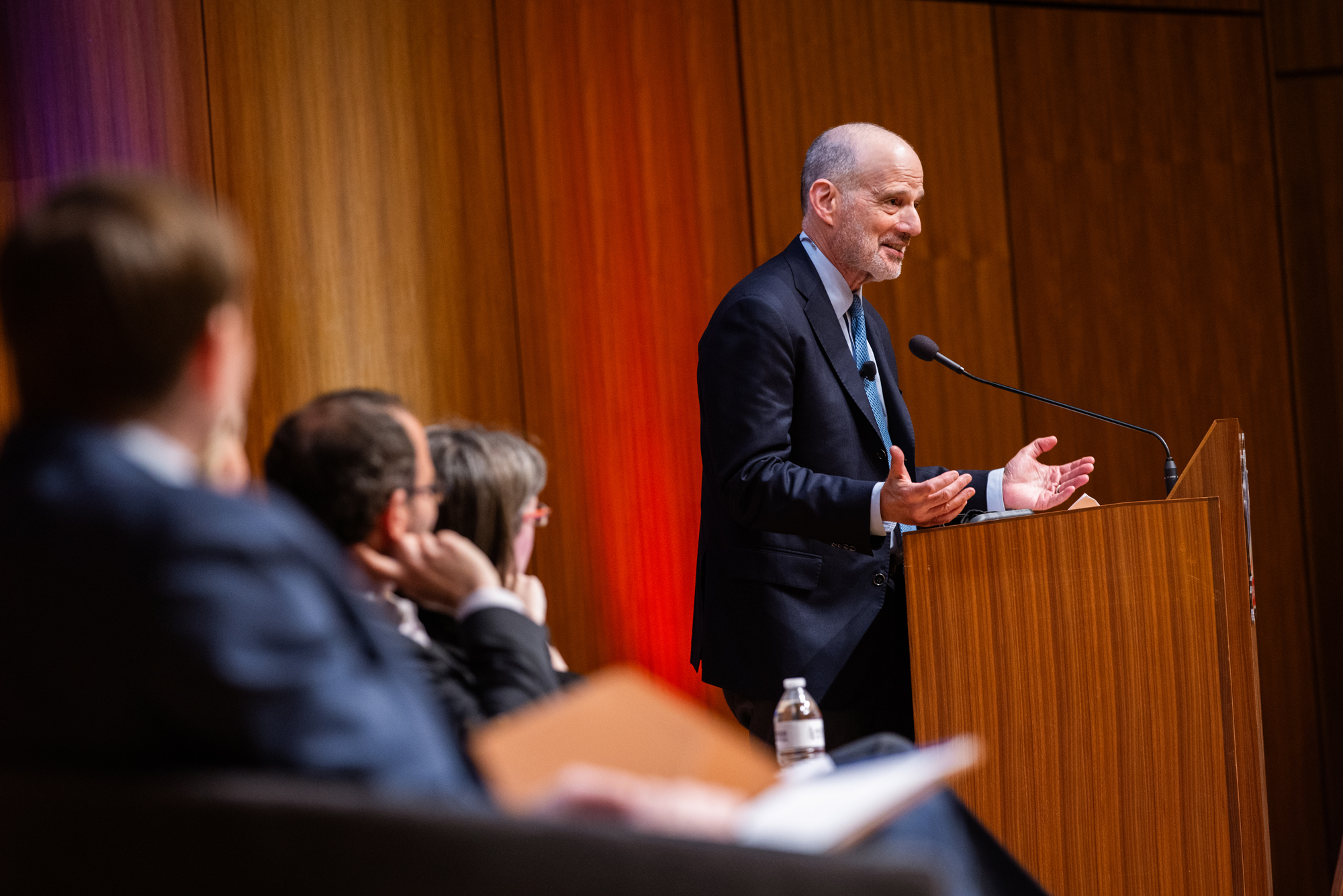 Hoover Senior Fellow Barry Strauss speaks at Ideas That Made U.S.: Dialogues on Freedom in Hoover’s Hauck Auditorium on February 11, 2026. (Patrick Beaudouin)