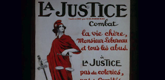 detail from poster FR 876, titled "La Justice" from circa 1914
