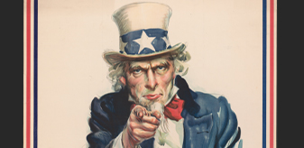 Detail of poster  US 2490, titled "I want you for U.S. Army" from 1917