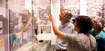 Library & Archives staff giving a gallery tour in Hoover Tower