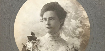 detail of photo of Lou Henry Hoover circa 1902