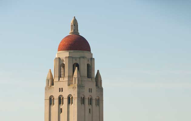 The top of Hoover Tower
