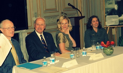 From left: Herbert Hoover biographer George Nash, Belgian American Educational Foundation president Emile Boulpaep, Margaret Hoover, and Nancy Heingartner