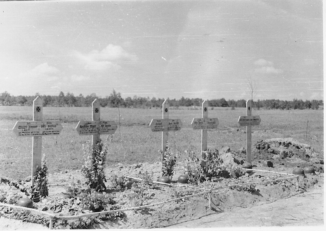 Makeshift German military cemetery somewhere in the Ukraine, summer 1941