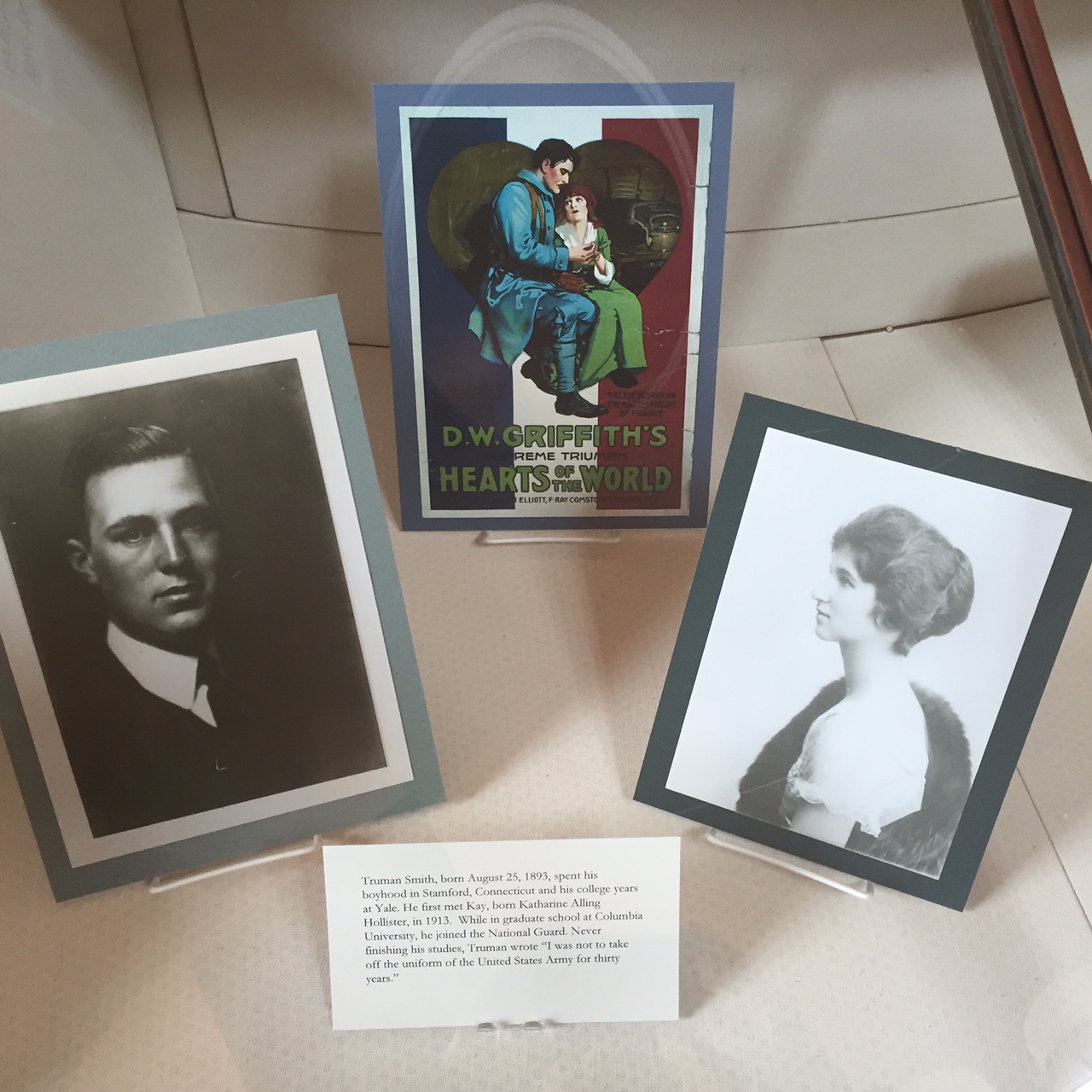 The new display in Hoover Tower features photographs of Truman Smith and his wife, Kay
