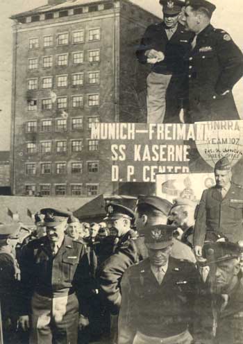 black and white photo collage from kaczmar kaserne, munich-freimann