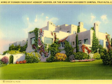 Colored photograph of LHH House, Stanford University