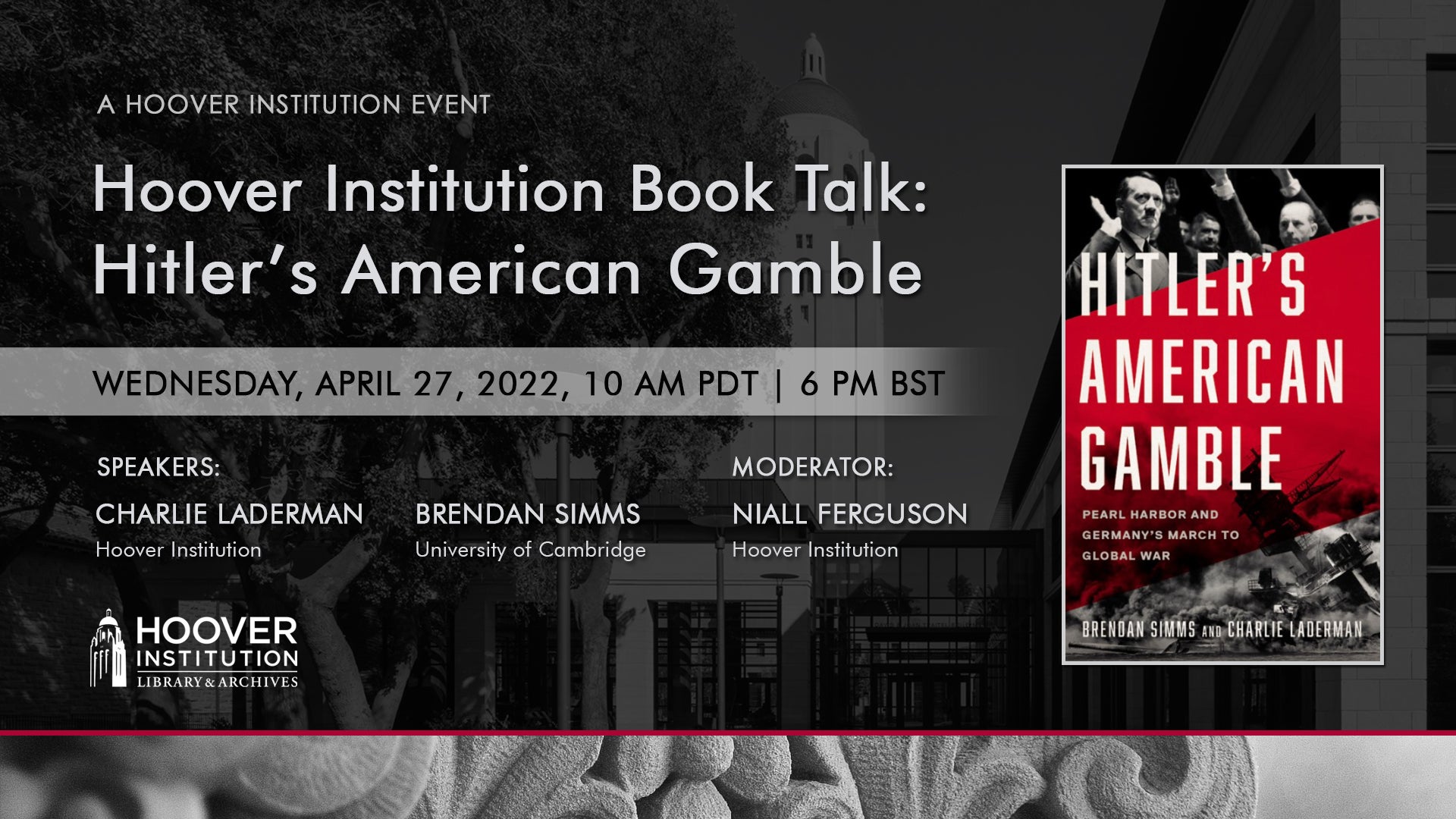 Image for Book Talk: Hitler’s American Gamble