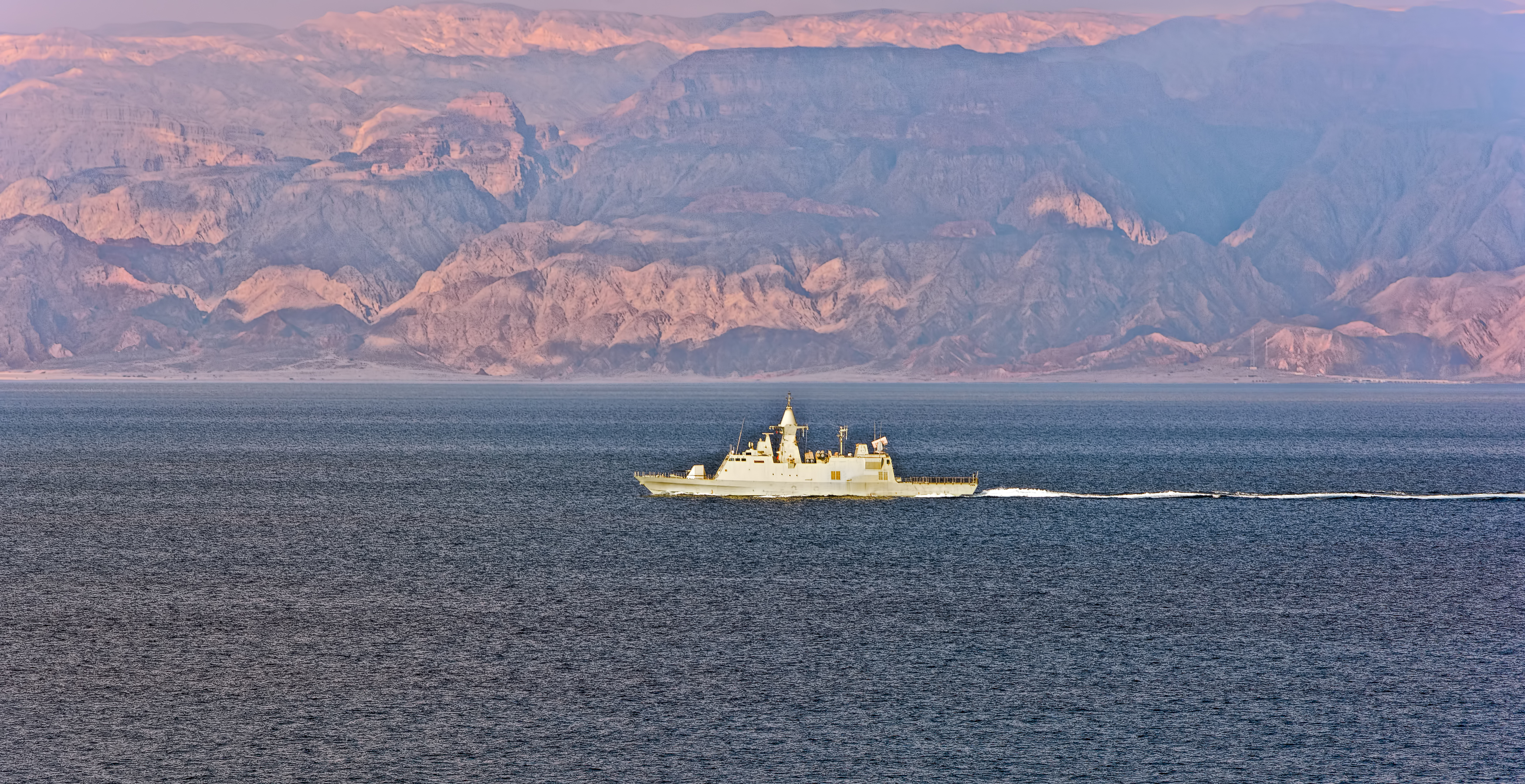 Navy boat patrolling in the Gulf of Aqaba