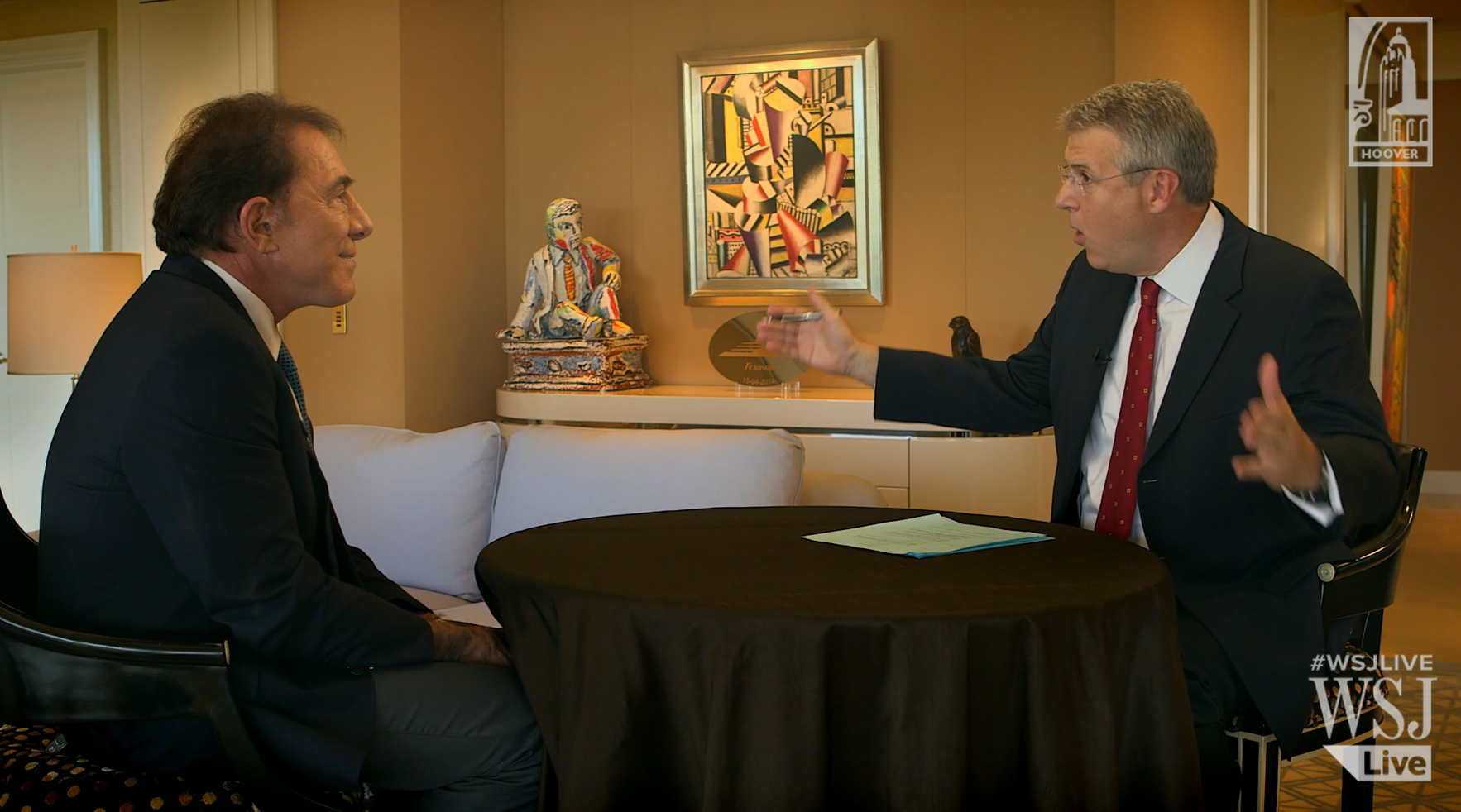 Wynn Resorts owner Steve Wynn is interviewed by Peter Robinson