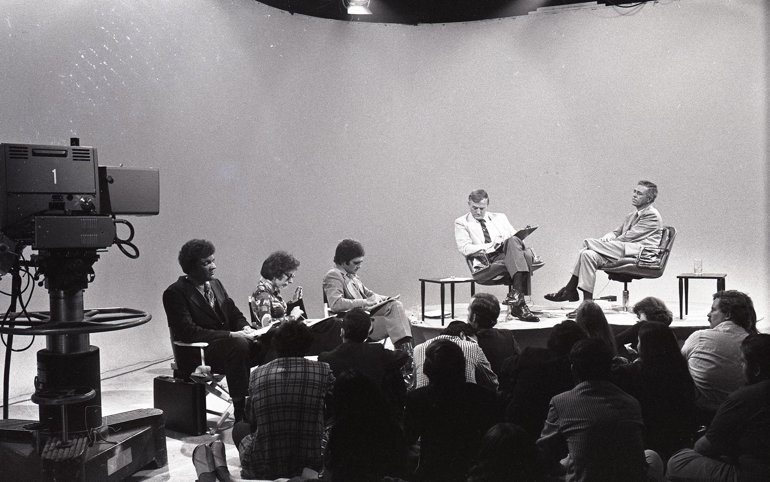 Photograph of William F. Buckley Jr. and James Buckley, September 4, 1974, Program S0152
