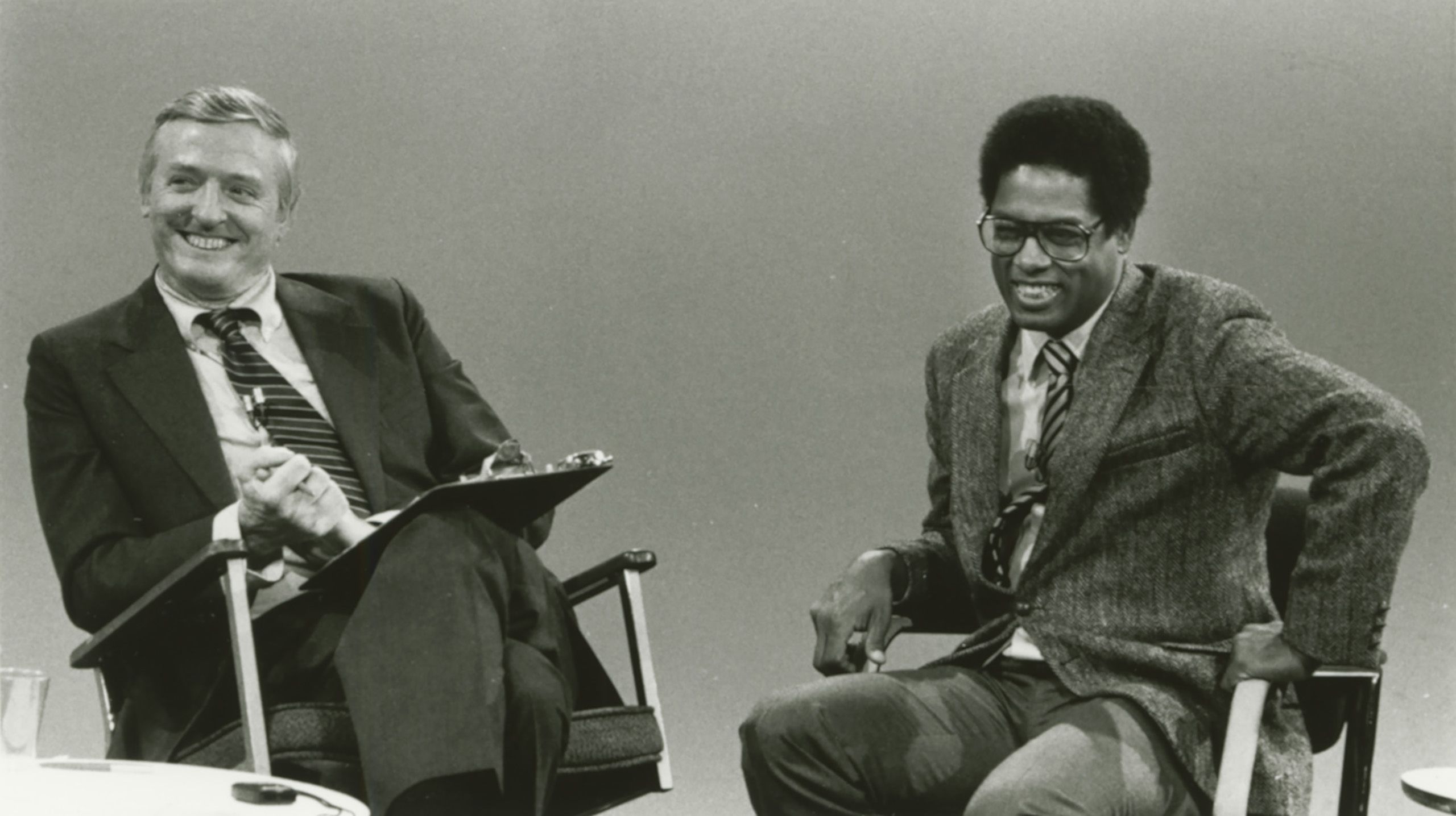 Photograph of William F. Buckley Jr. and Thomas Sowell, November 3, 1983, Program S0573