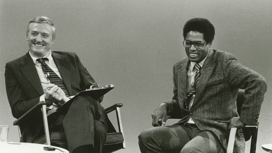Photograph of William F. Buckley Jr. and Thomas Sowell, November 3, 1983, Program S0573