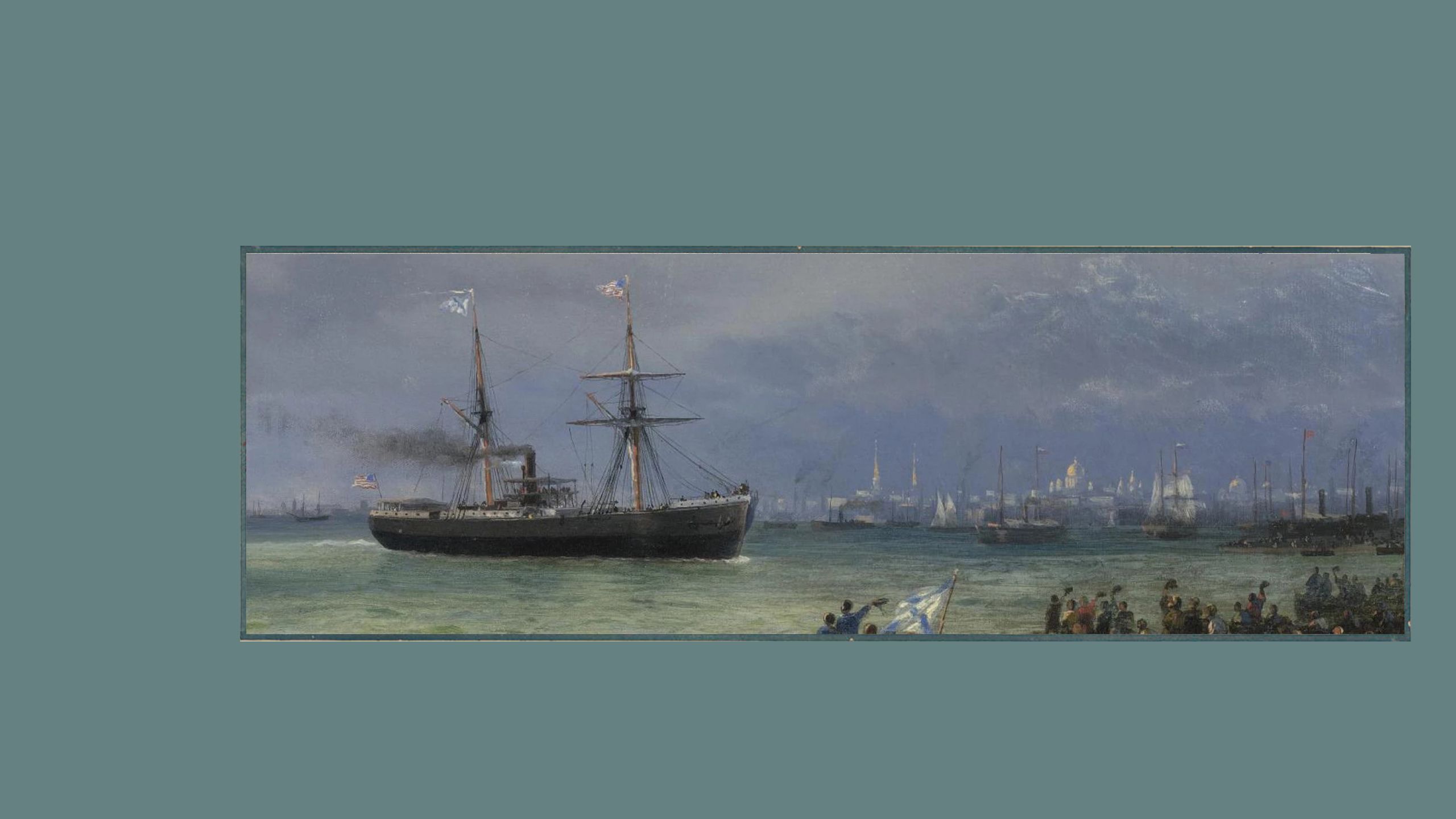 Detail of the painting "The Relief Ship" by Ivan Aivazovsky, oil on canvas, 1892.