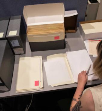 Description team member processing a collection