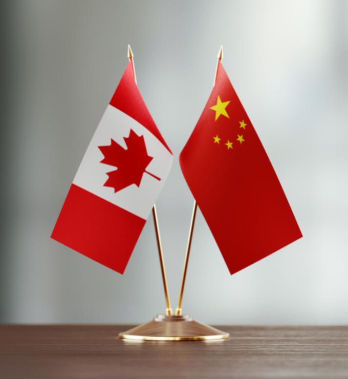 China and Canada Flags