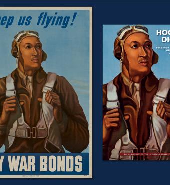 Comparison of Poster US 7434 and Hoover Digest cover