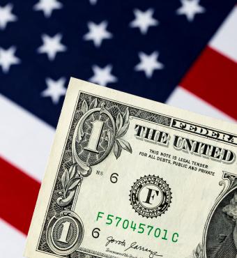 American Flag with Dollar Bill