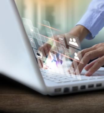 Person checking on facts on a computer