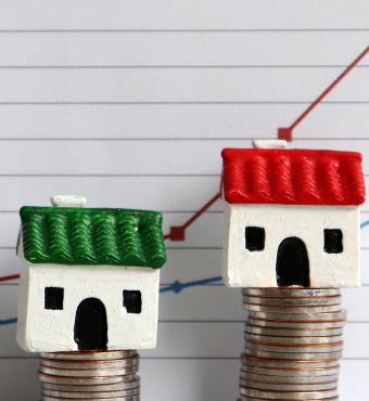 Housing price rising stock image