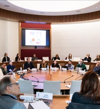 Attendees at the Designing Trustworthy AI in a Polarized World are seen in Annenberg Conference Room on March 21, 2025. (Patrick Beaudouin) – Make hed