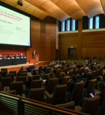 Attendees of Finishing the Job and New Challenges are seen in Hauck Auditorium on May 9, 2025. (Patrick Beaudouin)