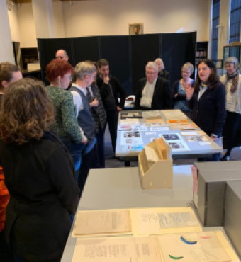 Katharina Friedla presenting archival material 