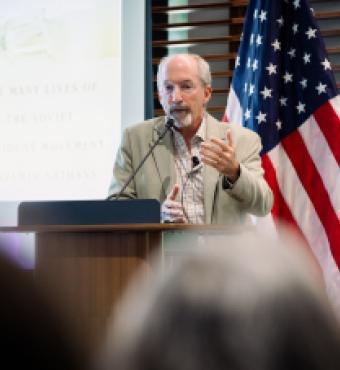 Benjamin Nathans, author of To the Success of Our Hopeless Cause, speaks about his now Pulitzer-winning book at the Hoover Institution on August 12, 2024. (Patrick Beaudouin)