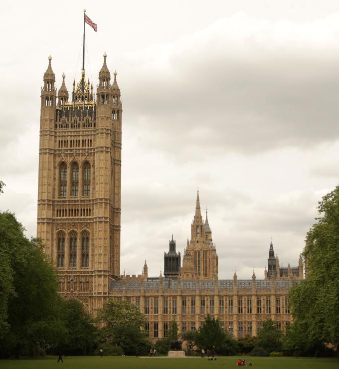 The Union Jack Flies Above London's Houses Of Parliament
