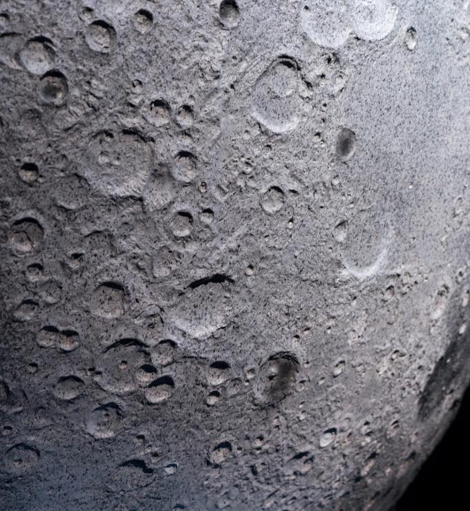 Detail of moon model, close up - stock photo