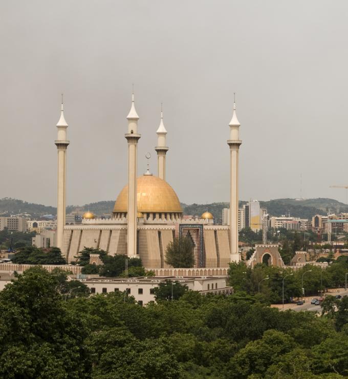 Abuja city of mixed religion stock photo