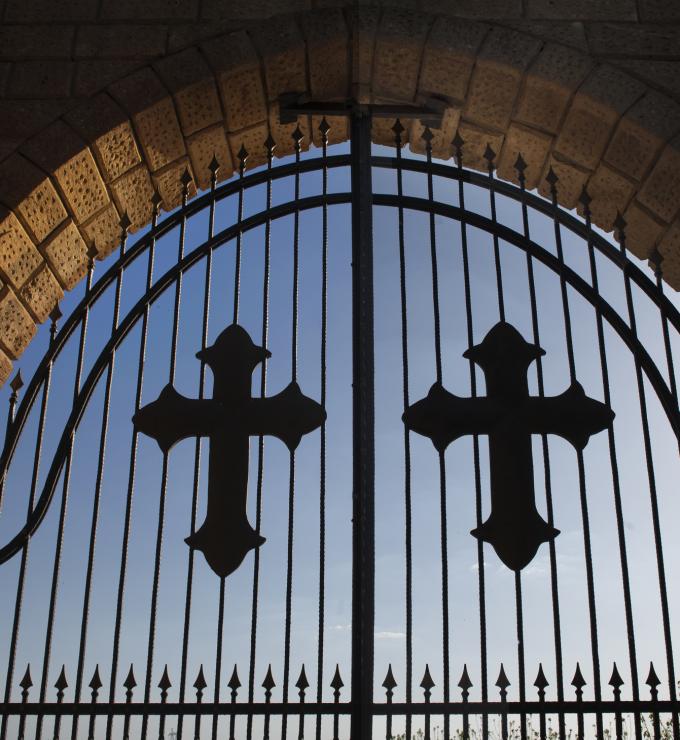 Mor Gabriel Syriac Monastery near Midyat town, southeastern Turkey - stock photo