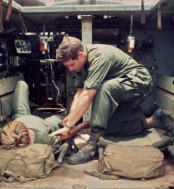 A medic area designed by Food Machinery Corporation. July 28, 1969