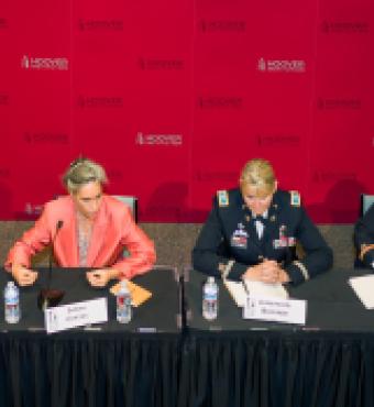 “A Hundred Years Later: Women and War Today” featured panelists Gil-li Vardi, Sarah Chayes, Colonel Jennifer G. Buckner, and Colonel Tracey Roou.