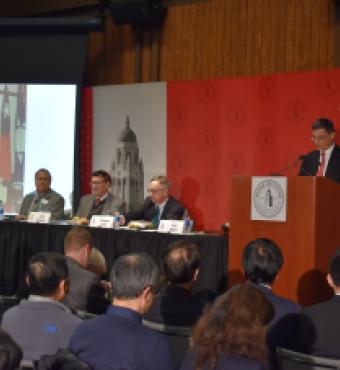 Hoover deputy director Eric Wakin (right) moderated the discussion.