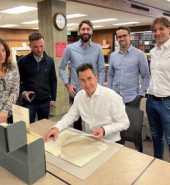 The Vice Governor Of Cordoba, Argentina Views The Juan Domingo Perón Papers While Visiting The Hoover Institution Library & Archives