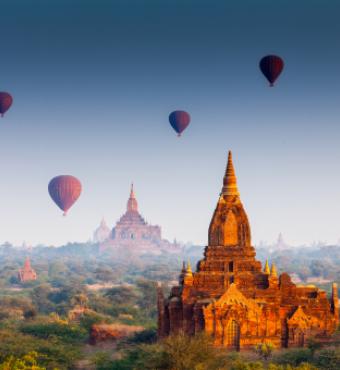Hot air ballons in Bagan, Myanmar