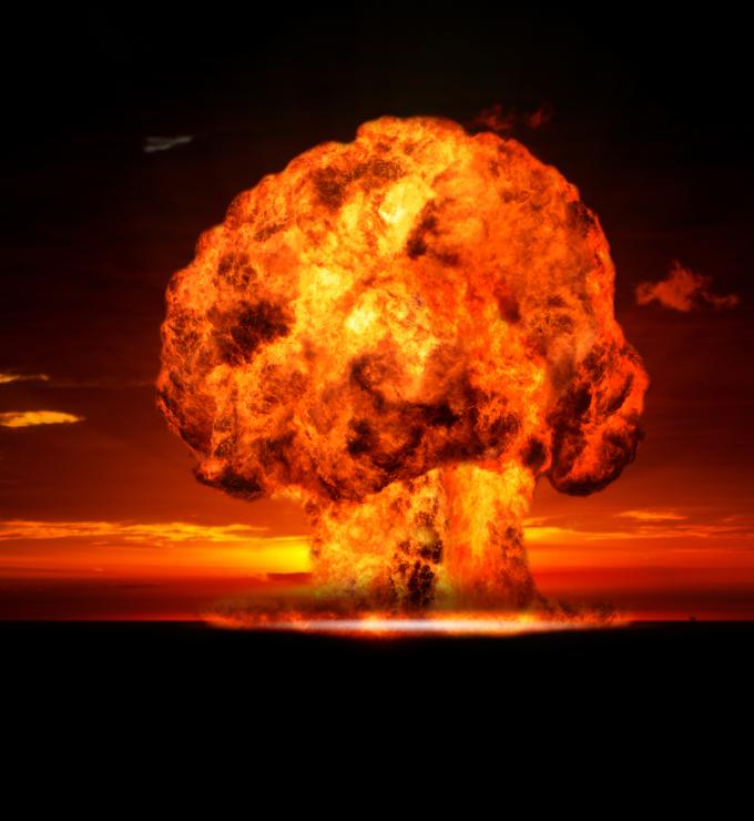 Nuclear bomb's tell-tale mushroom cloud