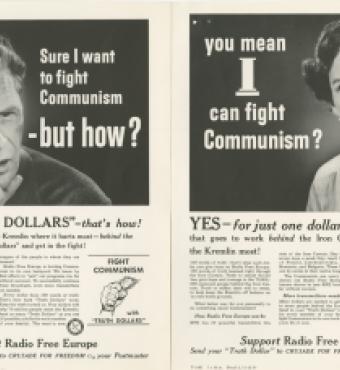 Proofs of advertisements from the Crusade for Freedom Advertising Council&#039;s &quot;Truth Dollar&quot; campaign, 1954  (Radio Free Europe/Radio Liberty, Inc. Corporate Records, Box 2236, Folder 1)