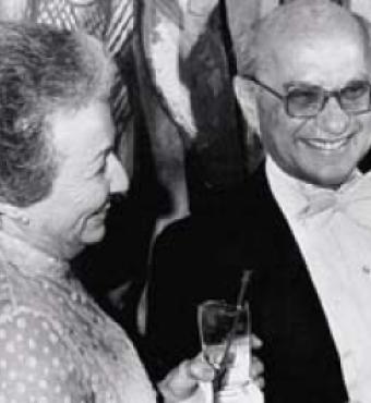 Rose and Milton Friedman at the Nobel ball, 1976