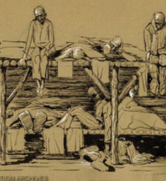 Thomas Sgovio&#039;s drawing of the harsh conditions in the Soviet Gulag (1972)