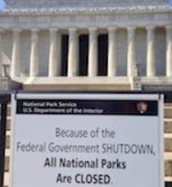 The Lincoln Memorial is closed due to the federal government shutdown
