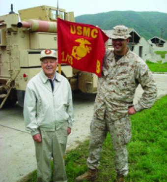 Hoover senior fellow Richard T. Burress meets with Major James Korth