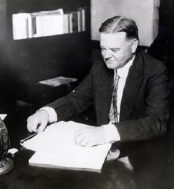 Secretary of Commerce, Herbert Hoover broadcasts a plea to the nation