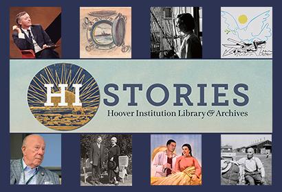 Histories logo on navy blue background surrounded by 8 images from various stories