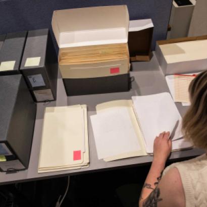 Description team member processing a collection